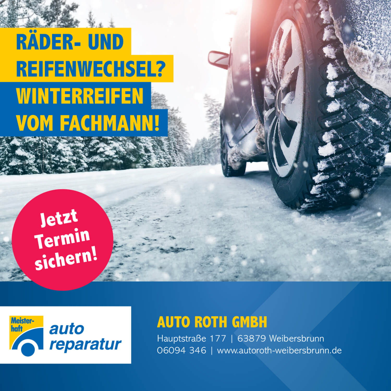 Werbung-Bild für Autoreifenwechsel bei Auto Roth